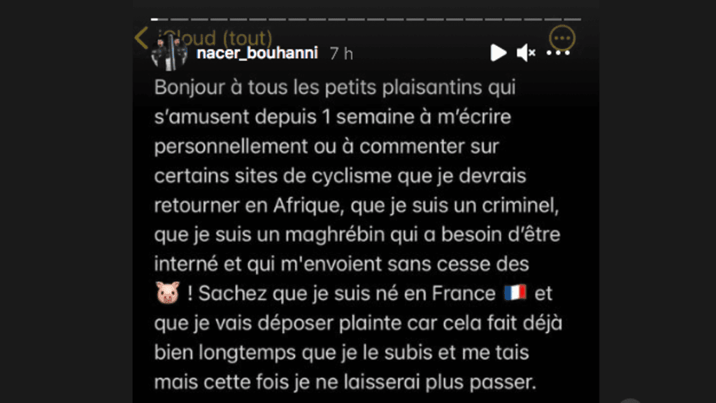 Nacer Bouhanni, cycliste, victime d'insultes racistes va porter plainte