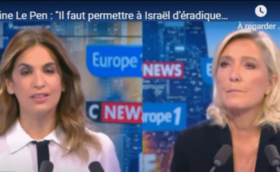 Marine Le Pen critique les propos d’Emmanuel Macron et prend la défense du criminel de guerre Benjamin Netanyahu