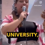 Une étudiante militante palestinienne délivre un message puissant dans son discours Une étudiante militante palestinienne délivre un message puissant dans son discours