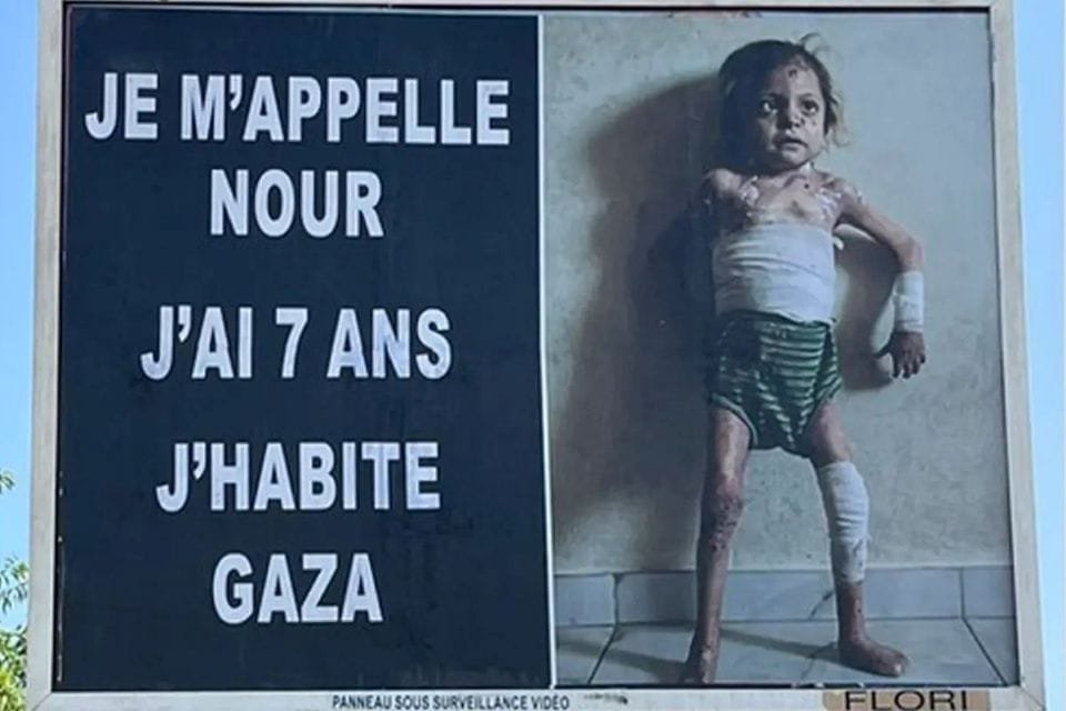 Michel-Ange Flori frappe fort avec sa nouvelle affiche : « Ne détournez pas le regard, je suis Nour, une enfant de Gaza ».
