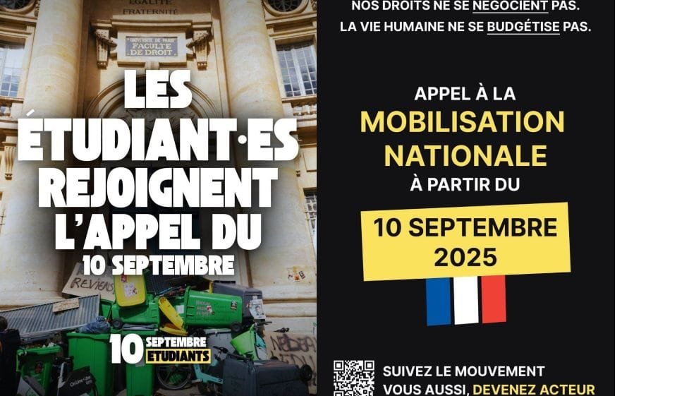 10 septembre 2025 : appel à un blocage de la France pour dénoncer les injustices sociales