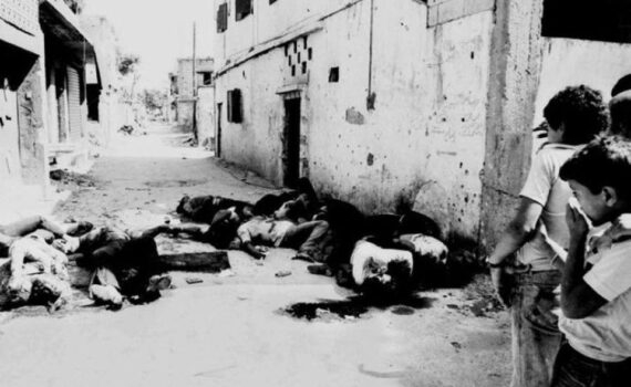 Sabra et Chatila : horribles massacres du 16 au 18 septembre 1982 commis par les phalangistes libanais sous couvert du criminel sioniste Ariel Sharon