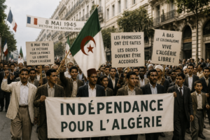 L'accord entre le général de Gaulle et les Algériens musulmans sur l'autonomie de l'Algérie vole en éclats le 8 mai 1945