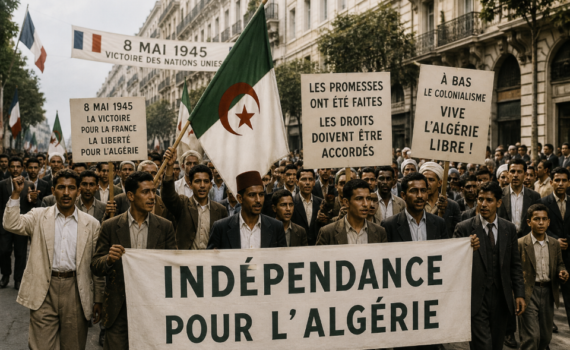 L'accord entre le général de Gaulle et les Algériens musulmans sur l'autonomie de l'Algérie vole en éclats le 8 mai 1945